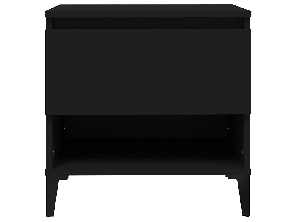 Tables d'appoint 2 pcs Noir 50x46x50 cm Bois d’ingénierie
