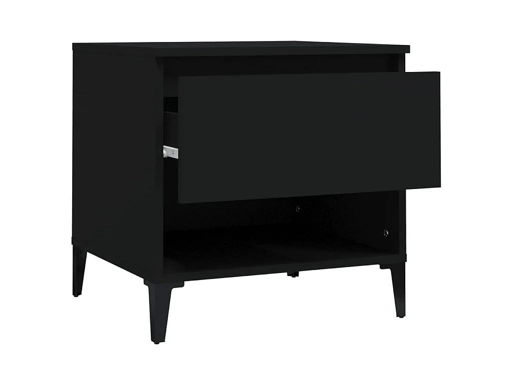 Tables d'appoint 2 pcs Noir 50x46x50 cm Bois d’ingénierie