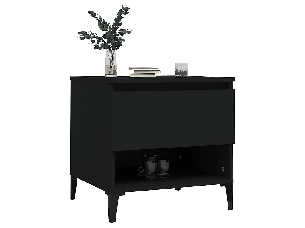 Tables d'appoint 2 pcs Noir 50x46x50 cm Bois d’ingénierie