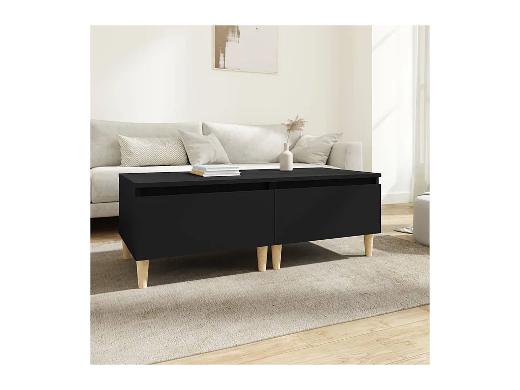 Tables d'appoint 2 pcs Noir 50x46x35 cm Bois d'ingénierie