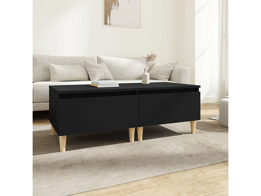 Tables d'appoint 2 pcs Noir 50x46x35 cm Bois d'ingénierie