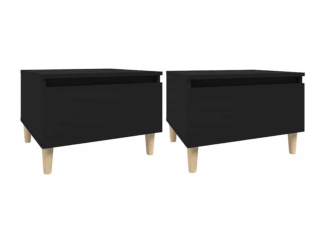 Beistelltische 2 Stk. Schwarz 50x46x35 cm Holzwerkstoff