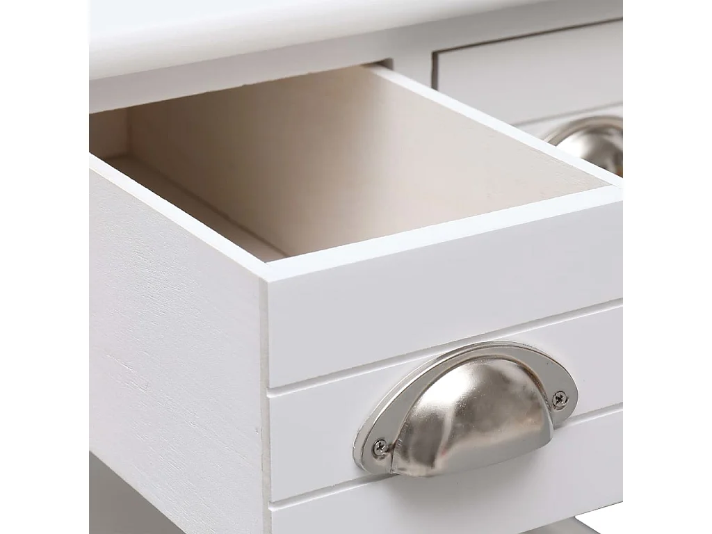 Table d'appoint Blanc 40x40x40 cm Bois de Paulownia