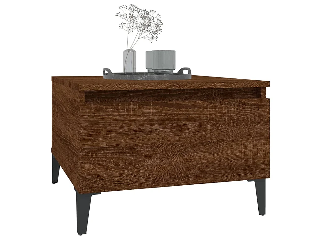 Table d'appoint Chêne marron 50x46x35 cm Bois d'ingénierie