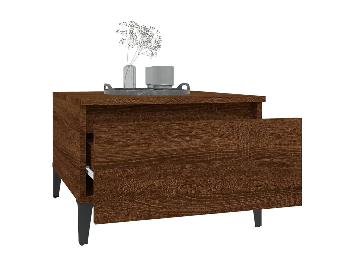 Table d'appoint Chêne marron 50x46x35 cm Bois d'ingénierie