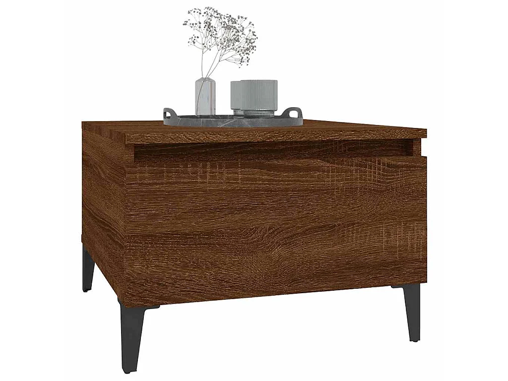 Table d'appoint Chêne marron 50x46x35 cm Bois d'ingénierie