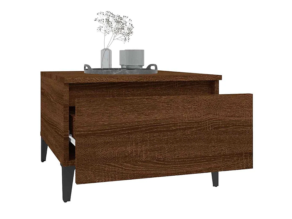 Table d'appoint Chêne marron 50x46x35 cm Bois d'ingénierie