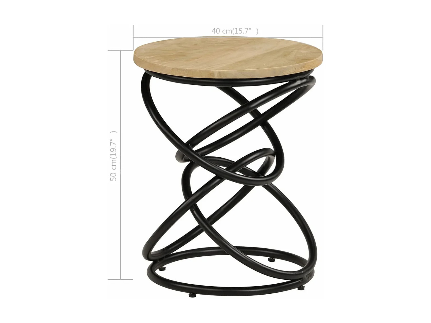 Table d'appoint Bois de manguier solide 40x50 cm