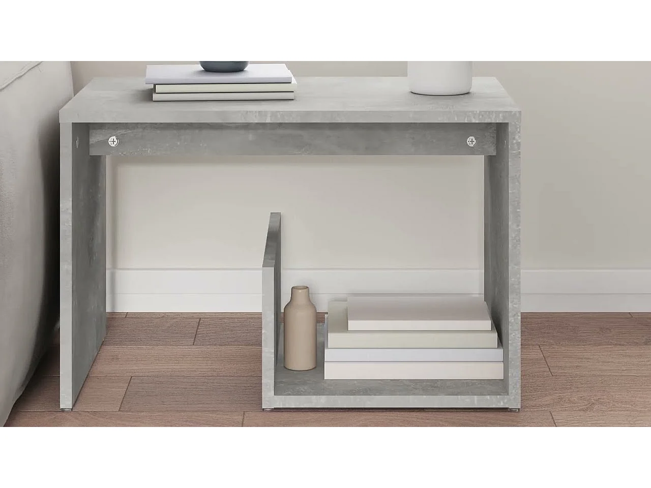 Table d'appoint Gris béton 59x36x38 cm Aggloméré