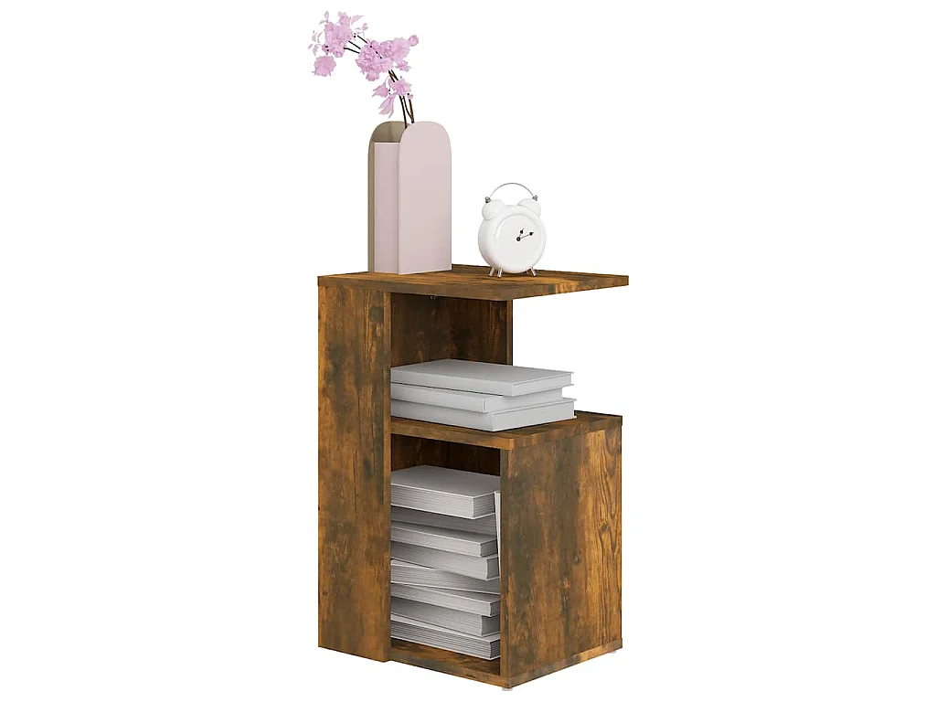 Table d'appoint Chêne fumé 36x30x56 cm Bois d'ingénierie