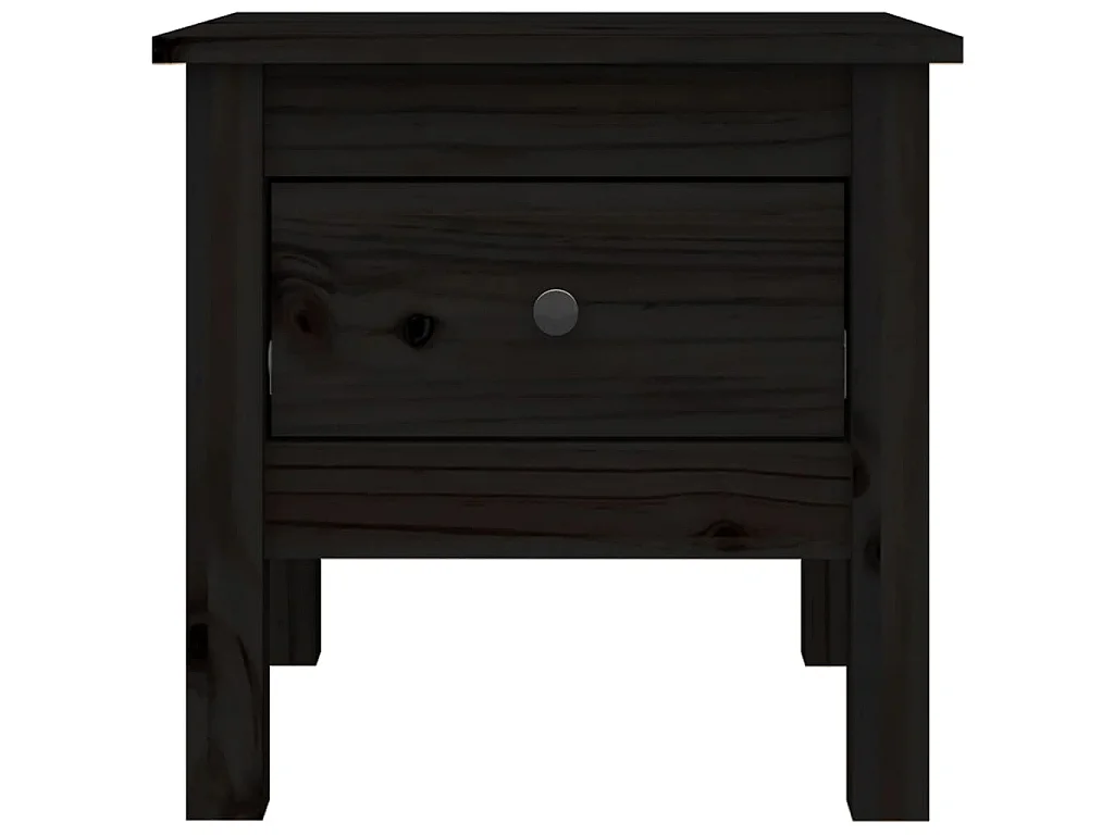 Tables d'appoint 2 pcs Noir 40x40x39 cm Bois massif de pin