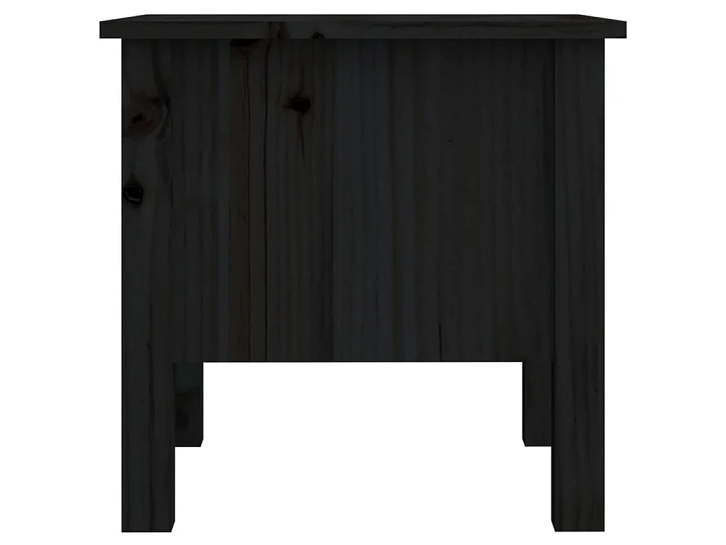 Tables d'appoint 2 pcs Noir 40x40x39 cm Bois massif de pin