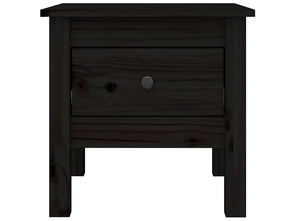 Tables d'appoint 2 pcs Noir 40x40x39 cm Bois massif de pin