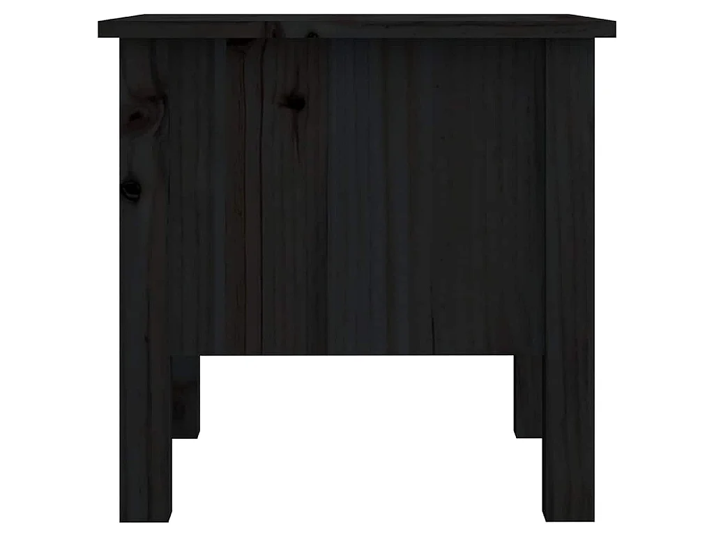 Tables d'appoint 2 pcs Noir 40x40x39 cm Bois massif de pin