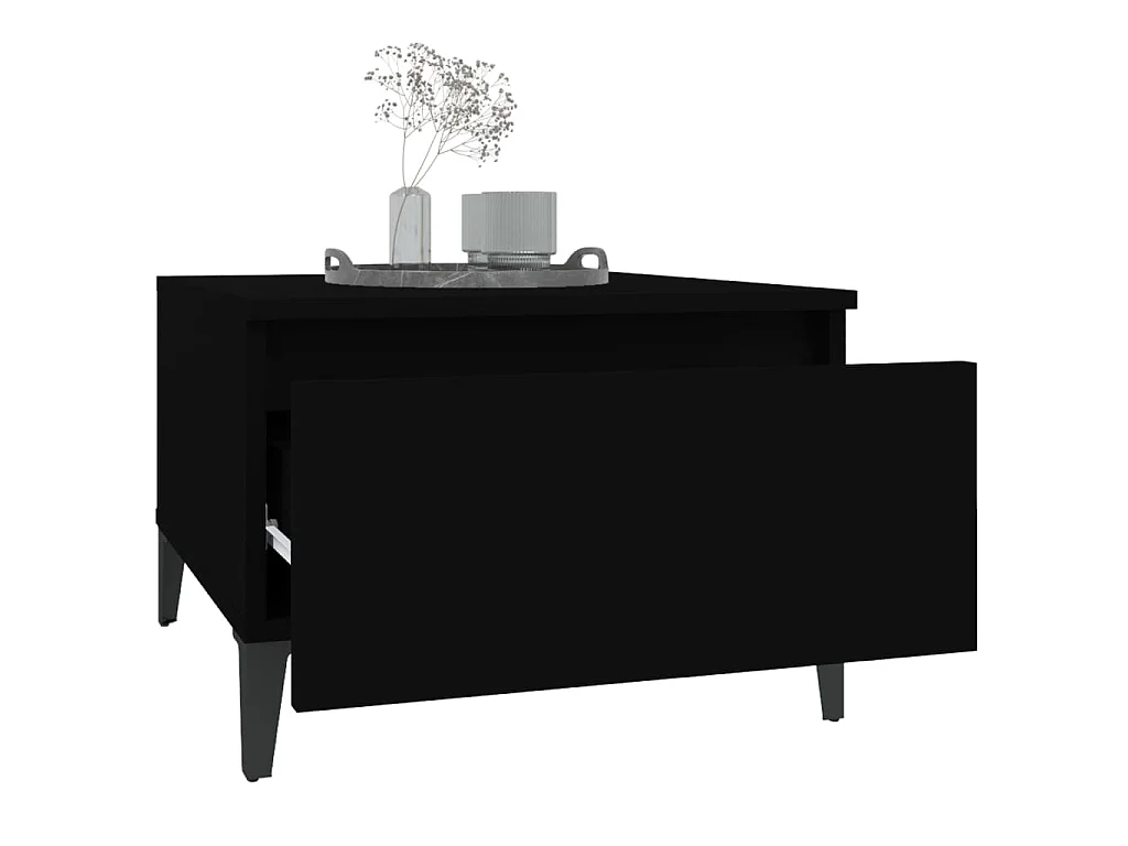Table d'appoint Noir 50x46x35 cm Bois d'ingénierie