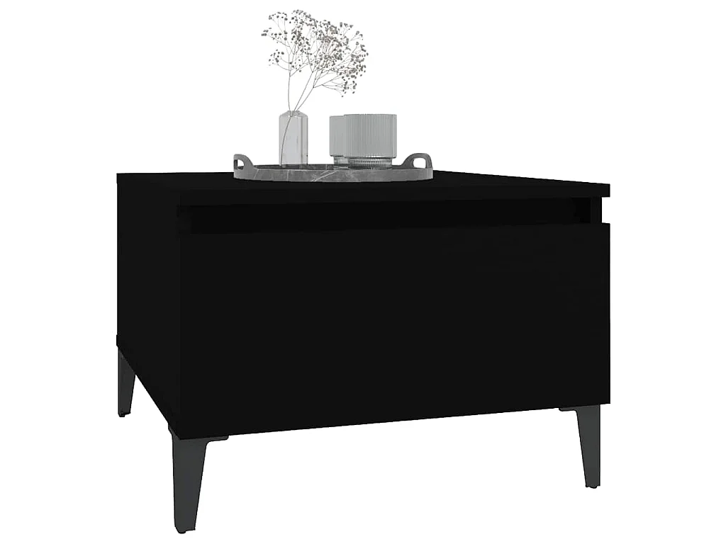 Tavolino Nero 50x46x35 cm in Legno Multistrato
