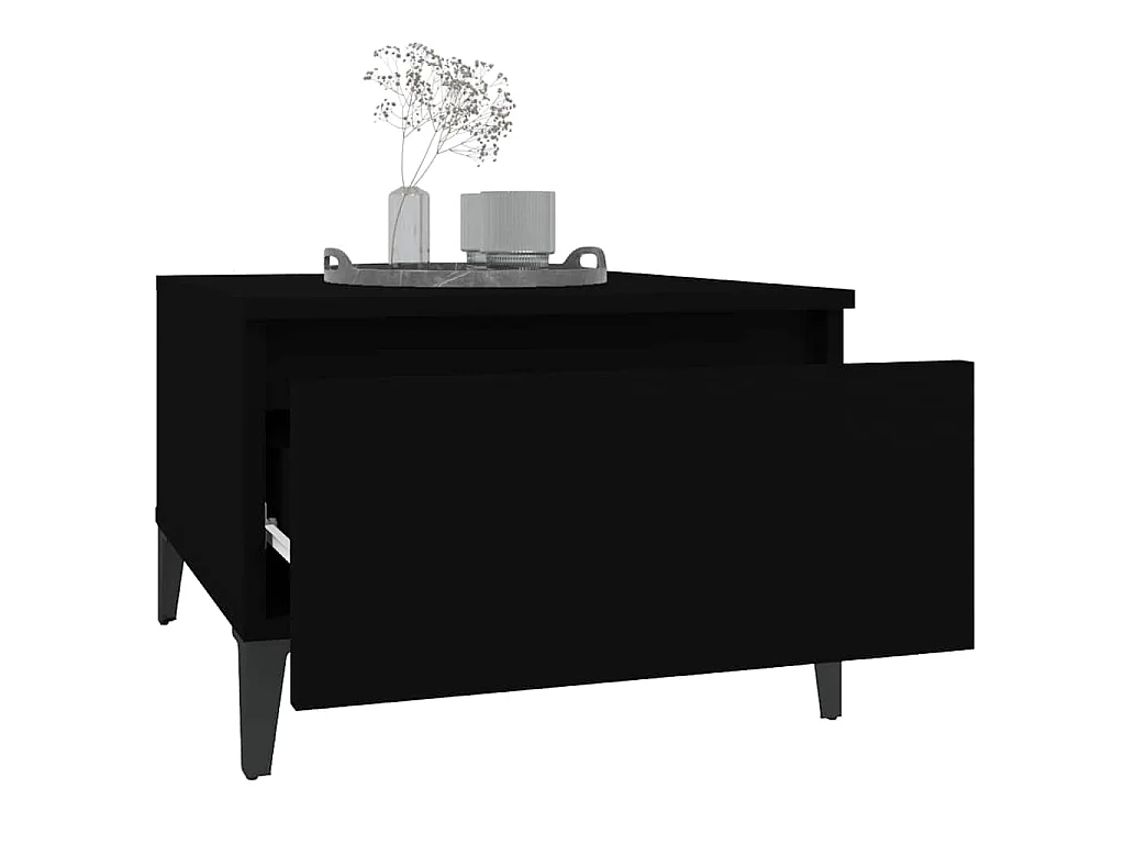 Tavolino Nero 50x46x35 cm in Legno Multistrato