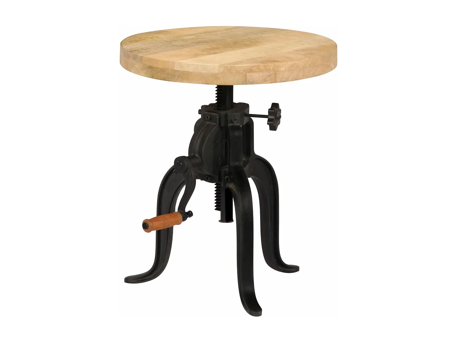 Table d'appoint 45x (45-62) cm Bois de manguier massif et fonte
