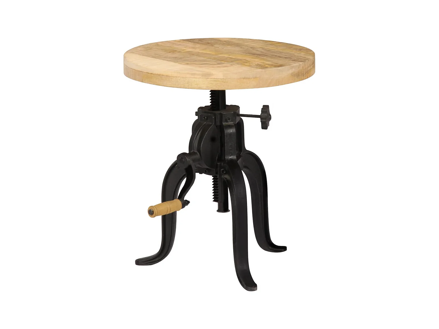 Table d'appoint 45x (45-62) cm Bois de manguier massif et fonte