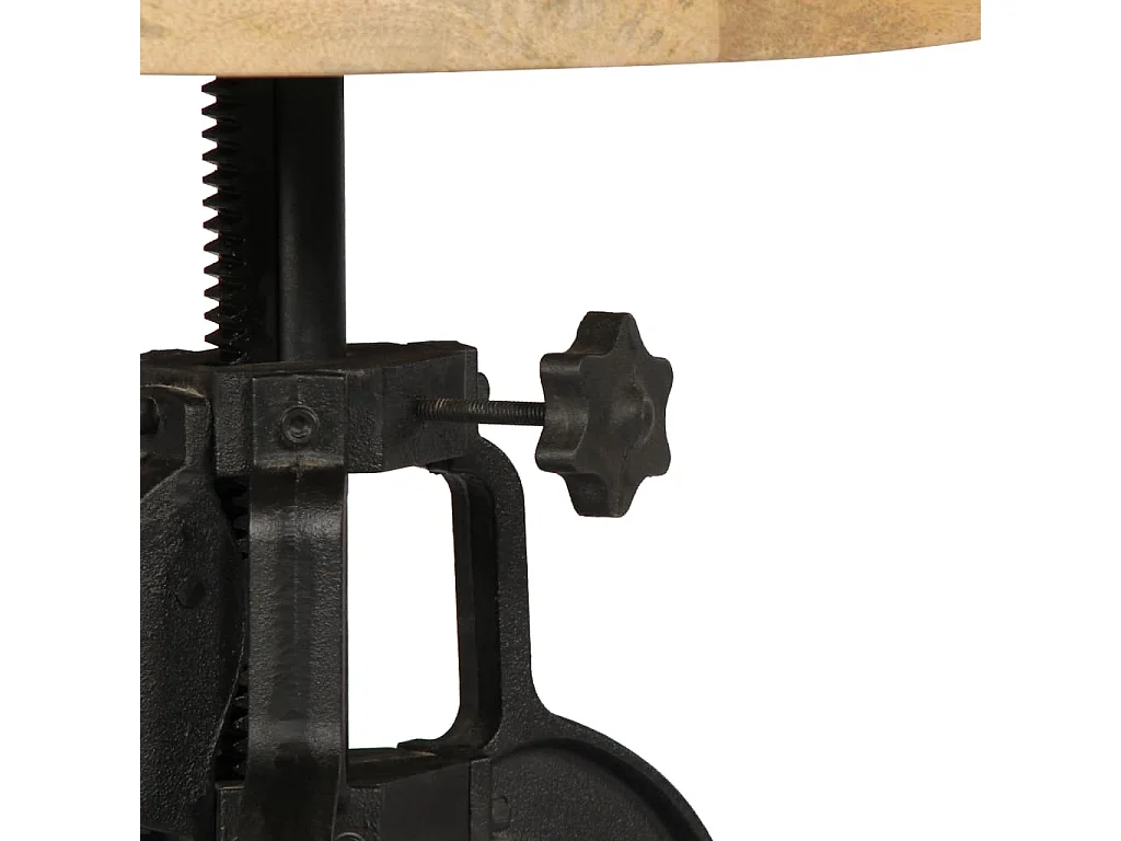 Bijzettafel 45x(45-62) cm massief mangohout en gietijzer