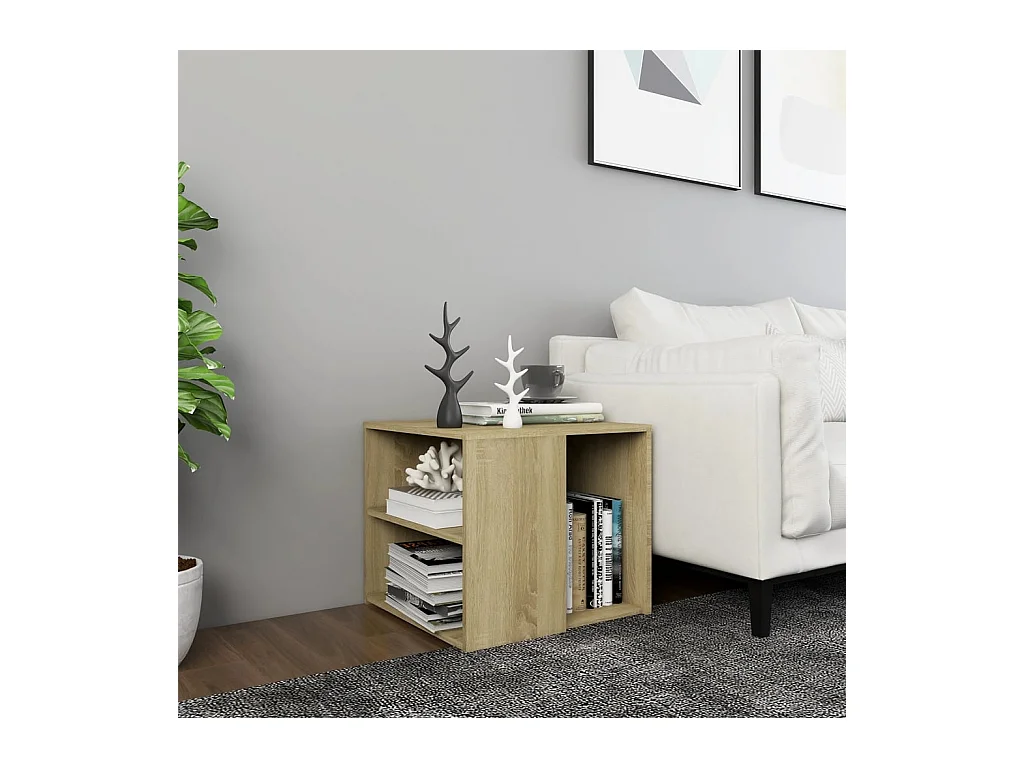Table d'appoint chêne sonoma 50x50x45 cm bois d'ingénierie