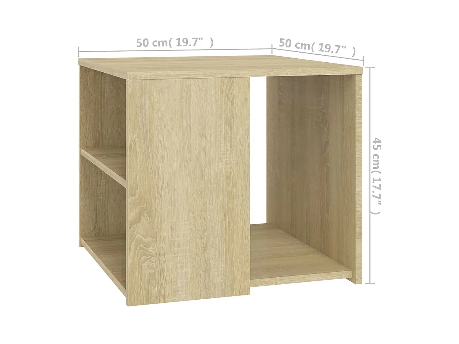 Mesa de apoio 50x50x45 cm derivados de madeira carvalho sonoma