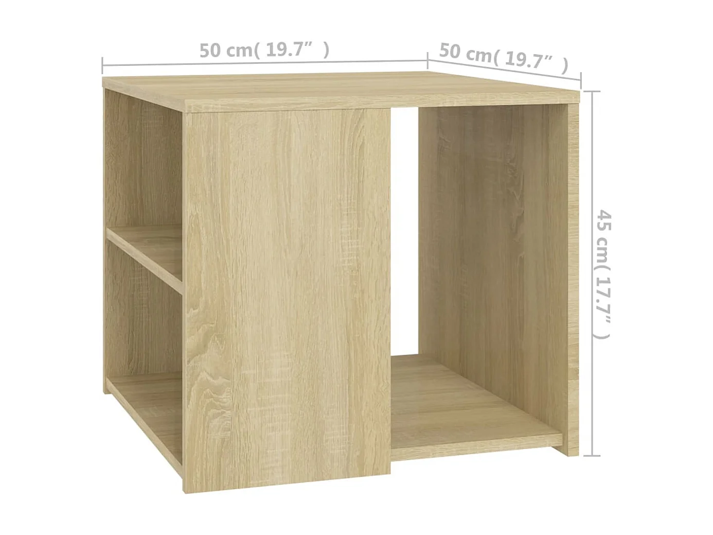 Mesa de apoio 50x50x45 cm derivados de madeira carvalho sonoma