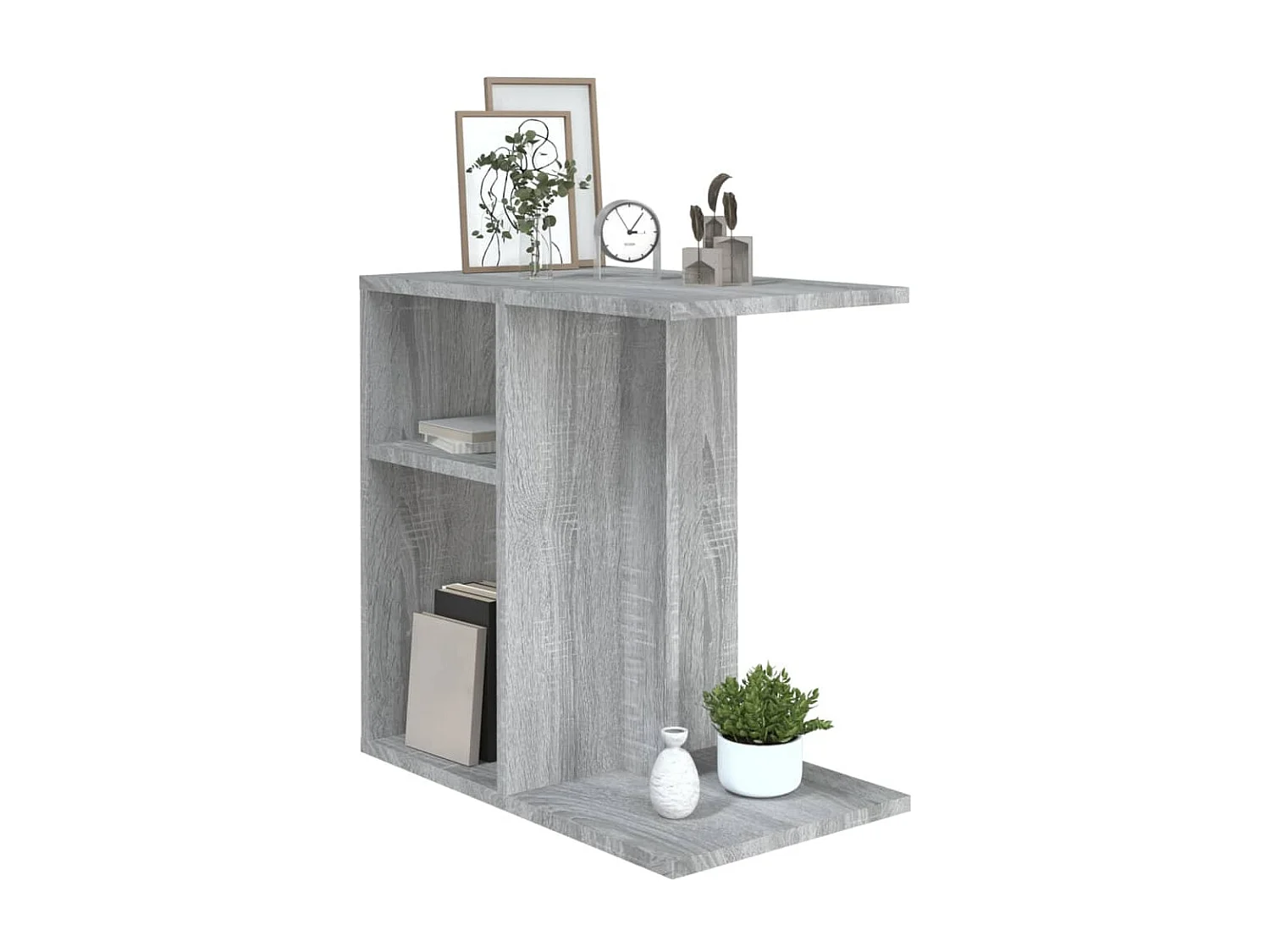 Bijzettafel 50x30x50 cm bewerkt hout grijs sonoma eikenkleurig