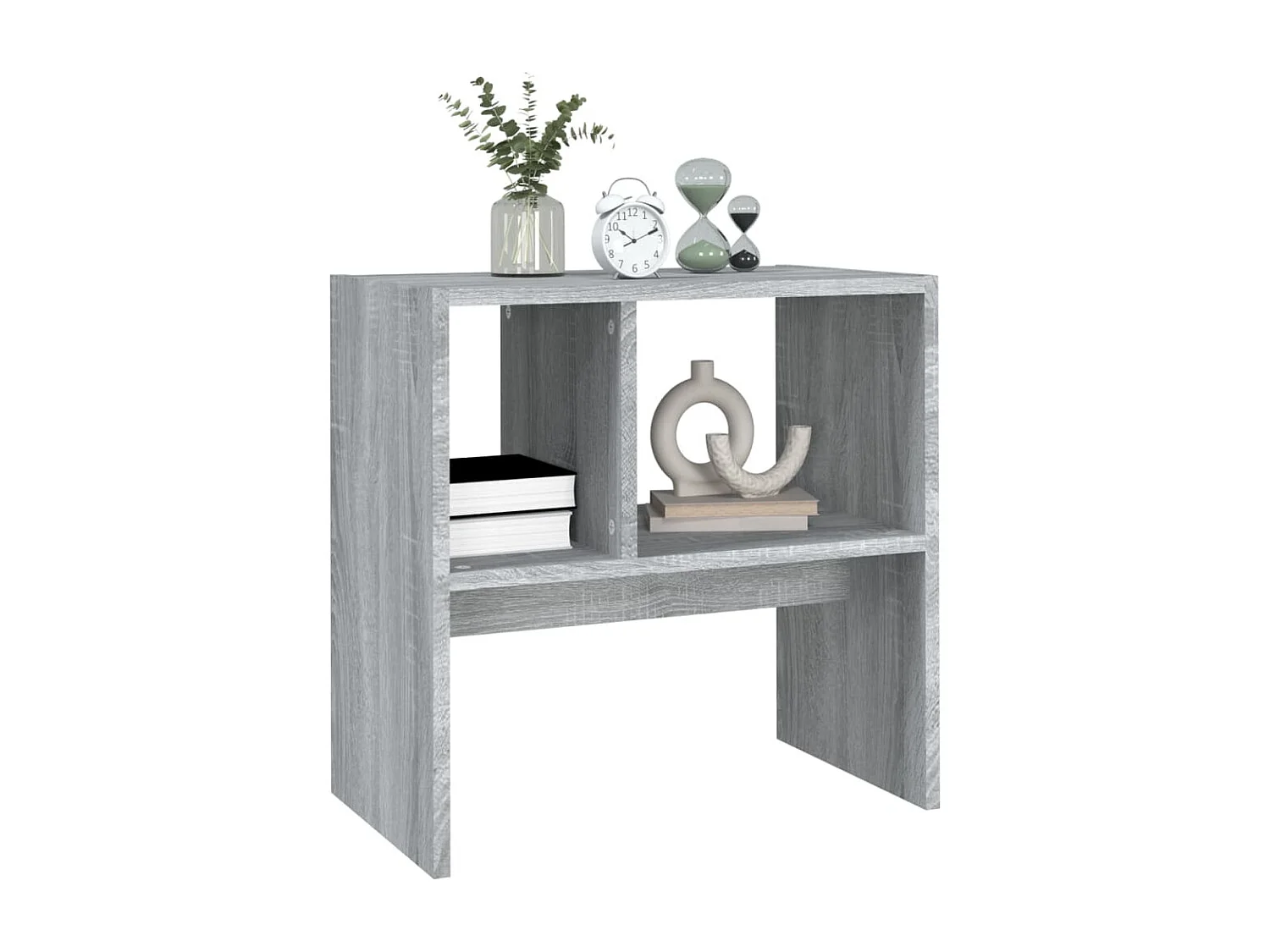 Bijzettafel 50x30x50 cm bewerkt hout grijs sonoma eikenkleurig