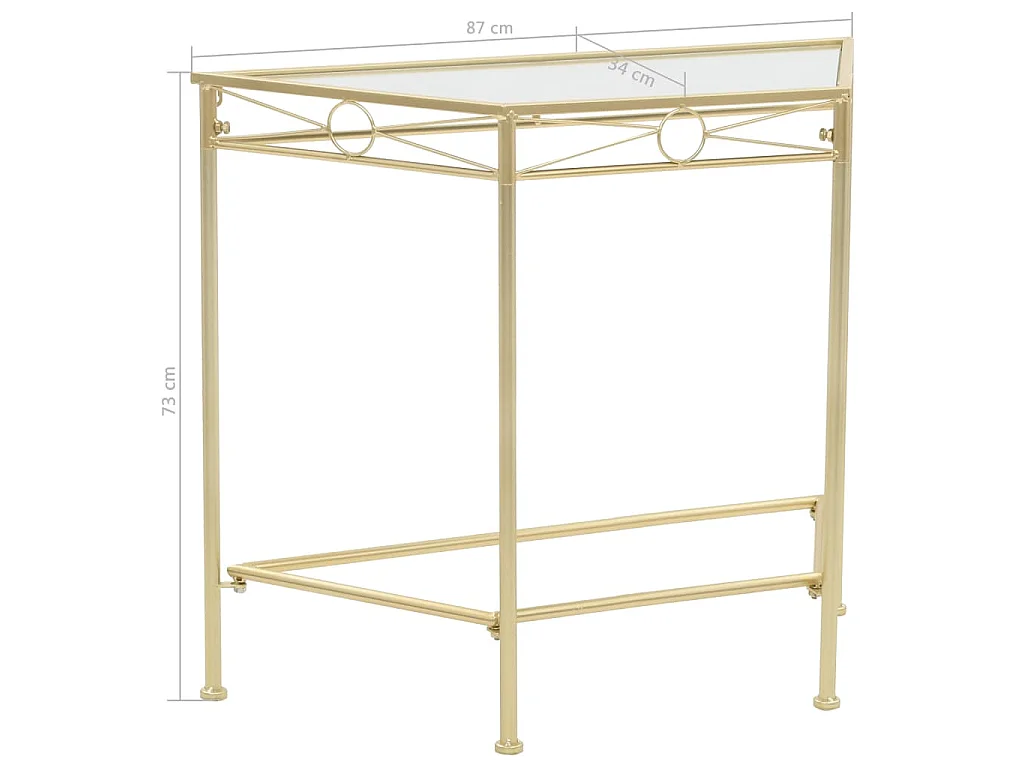 Bijzettafel in vintage stijl 87x34x73 cm metaal goud