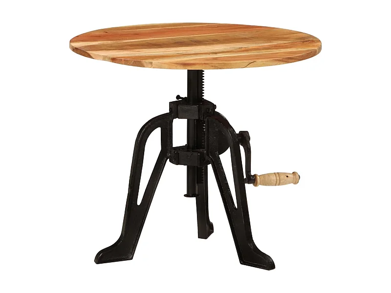 Beistelltisch 60x(42-62) cm Massivholz Akazie und Gusseisen