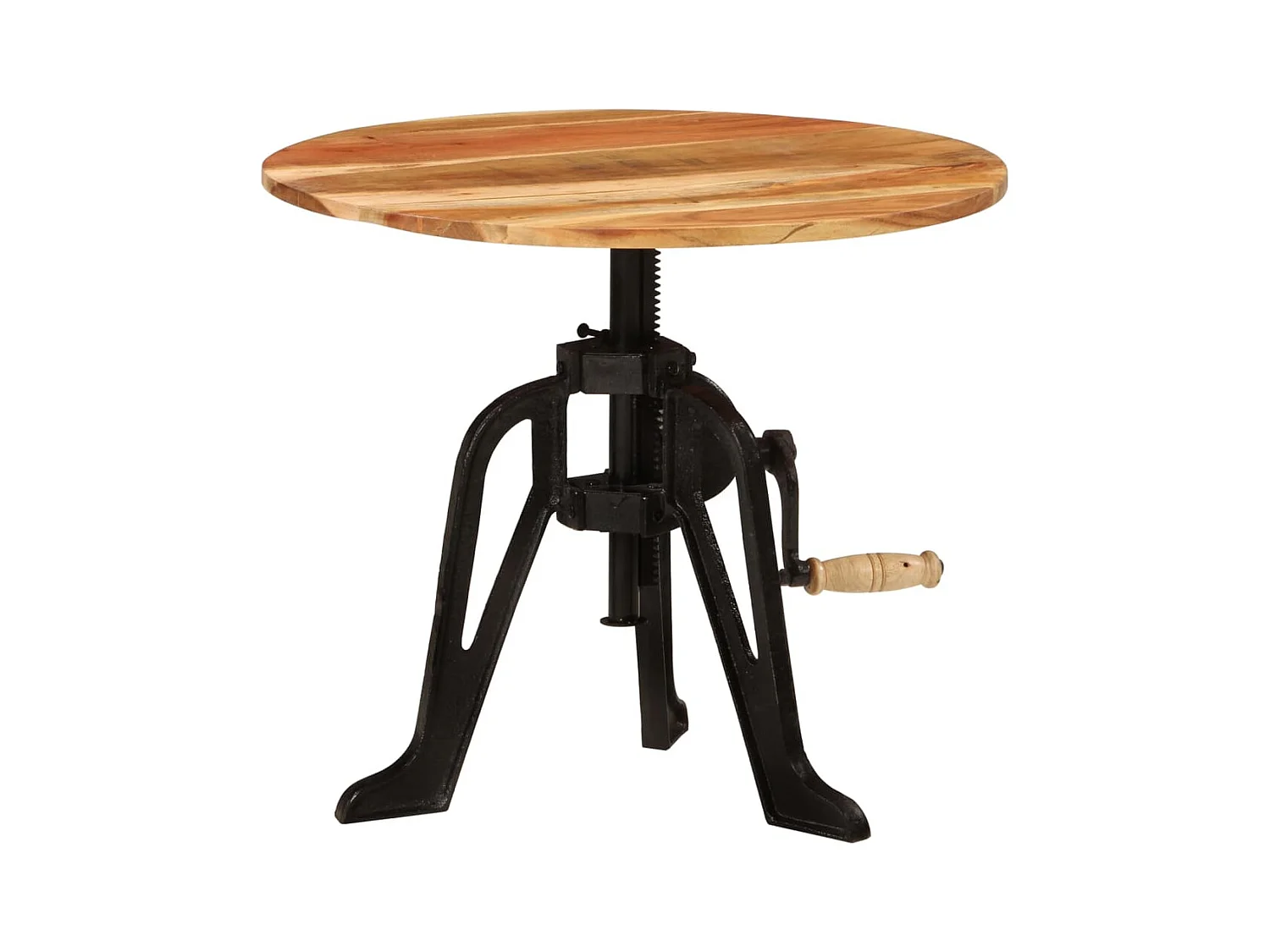 Table d'appoint 60x(42-62) cm Bois massif d'acacia et fonte