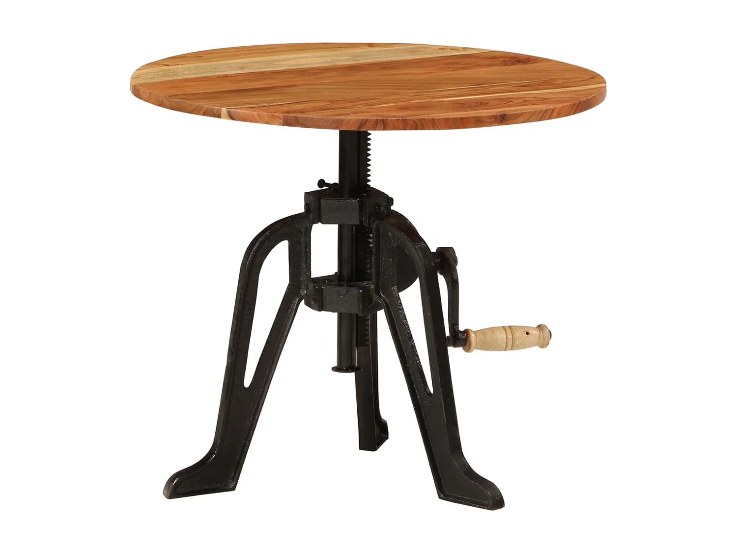 Beistelltisch 60x(42-62) cm Massivholz Akazie und Gusseisen