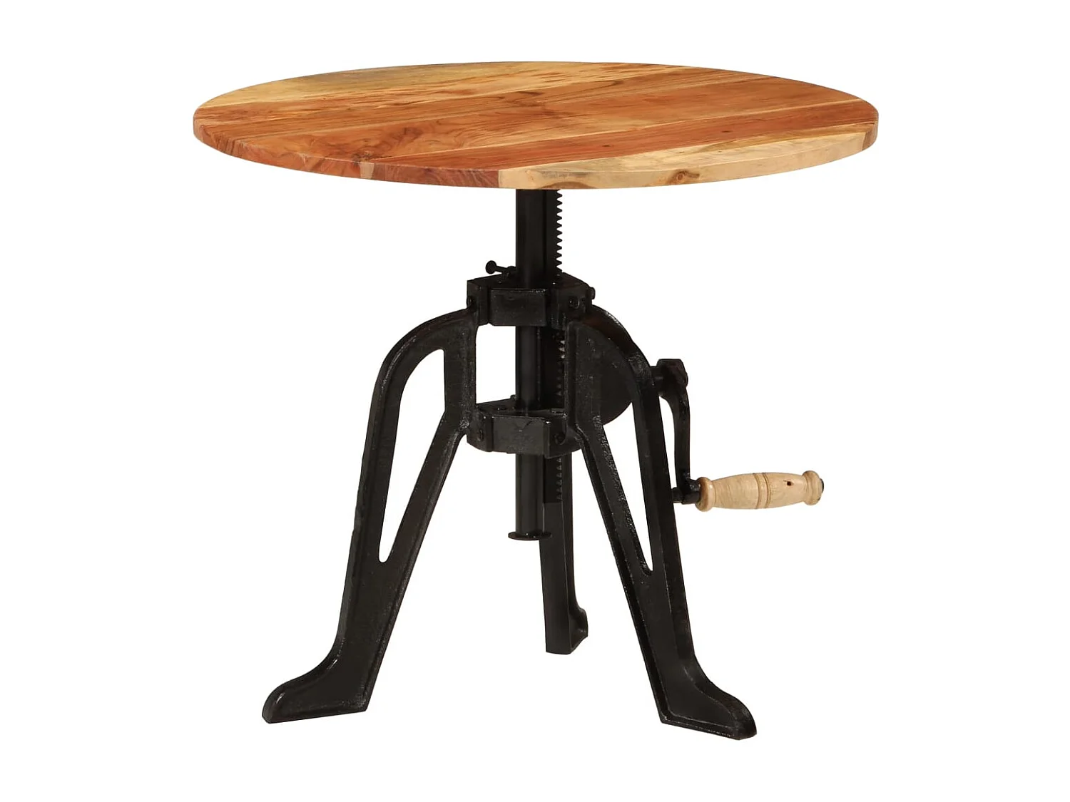 Beistelltisch 60x(42-62) cm Massivholz Akazie und Gusseisen