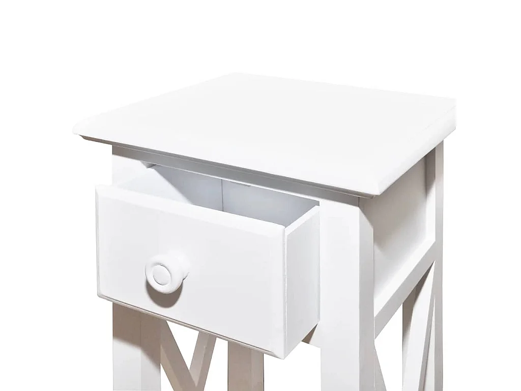 Table d'appoint avec tiroir Blanc