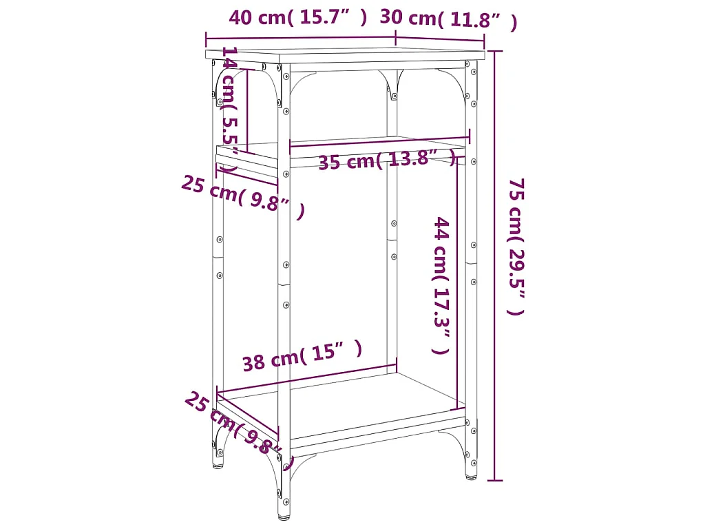 Table d'appoint Chêne sonoma 40x30x75 cm Bois d'ingénierie