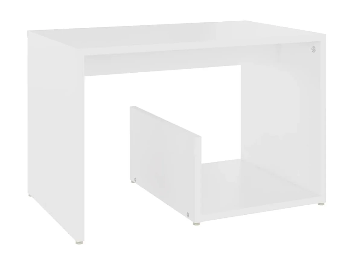 Stolik kawowy Biały 59x36x38 cm Nowoczesne i Praktyczne Drewno Inżynieryjne
