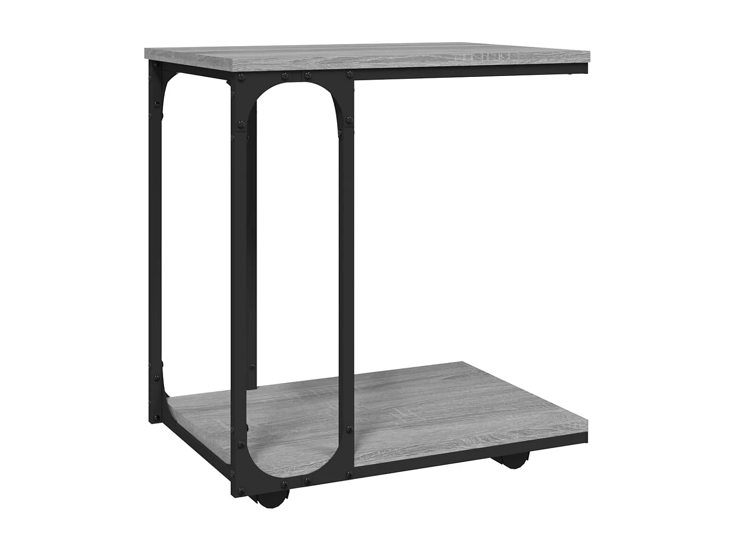 Table d'appoint à roues Sonoma gris 50x35x55,5 cm