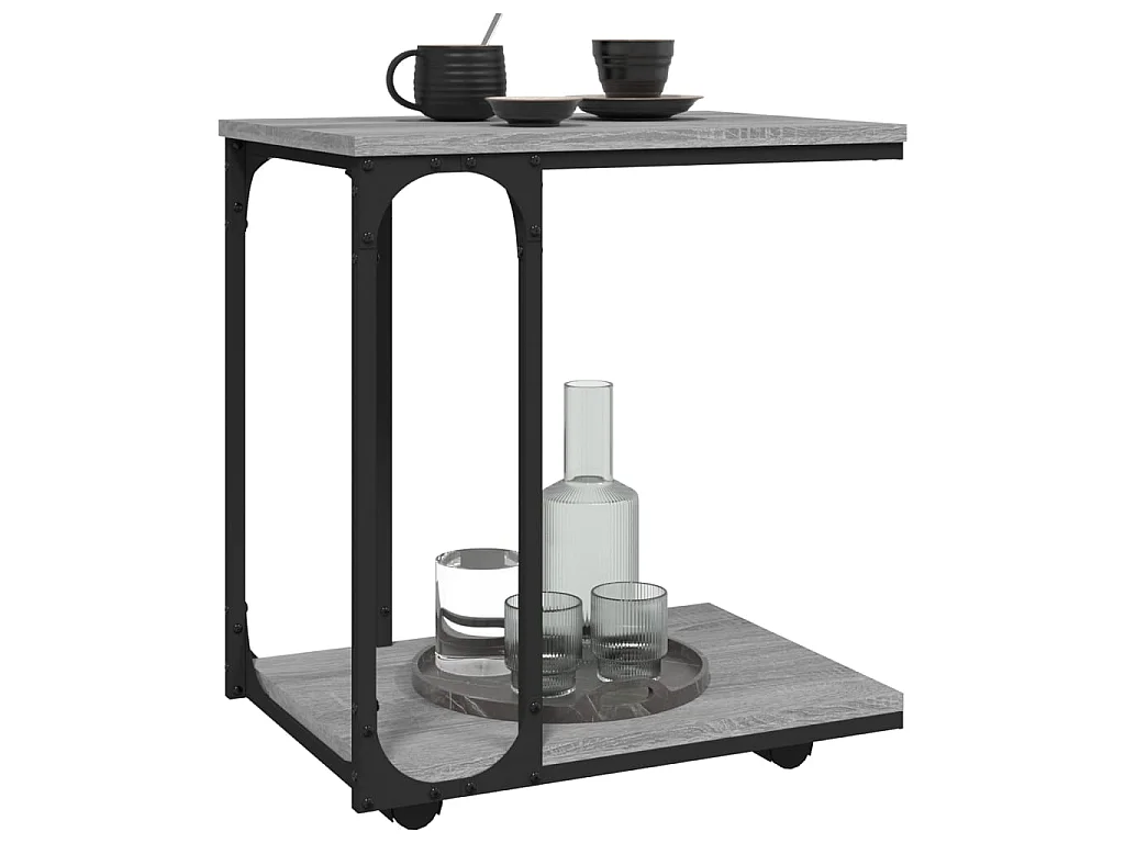 Table d'appoint à roues Sonoma gris 50x35x55,5 cm