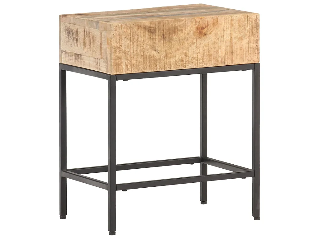 Beistelltisch 40x30x50 cm Raues Mango-Massivholz