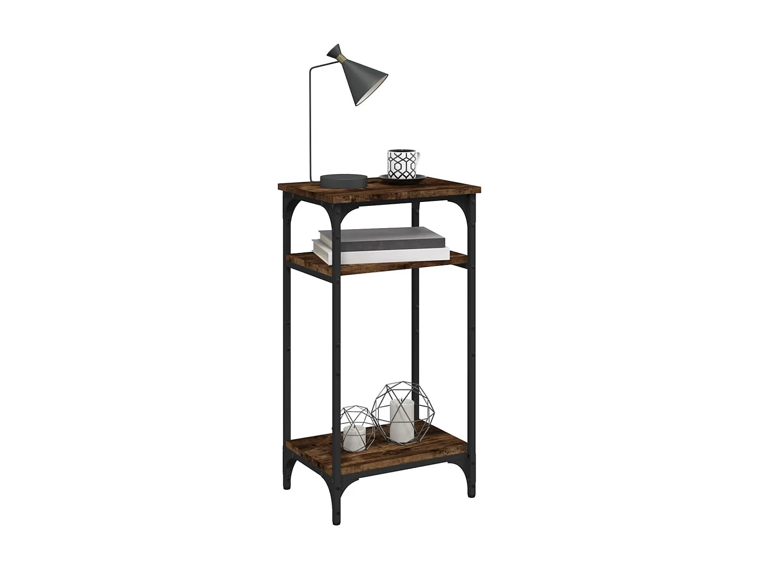Tavolino Rovere Fumo 40x30x75 cm in Legno Multistrato
