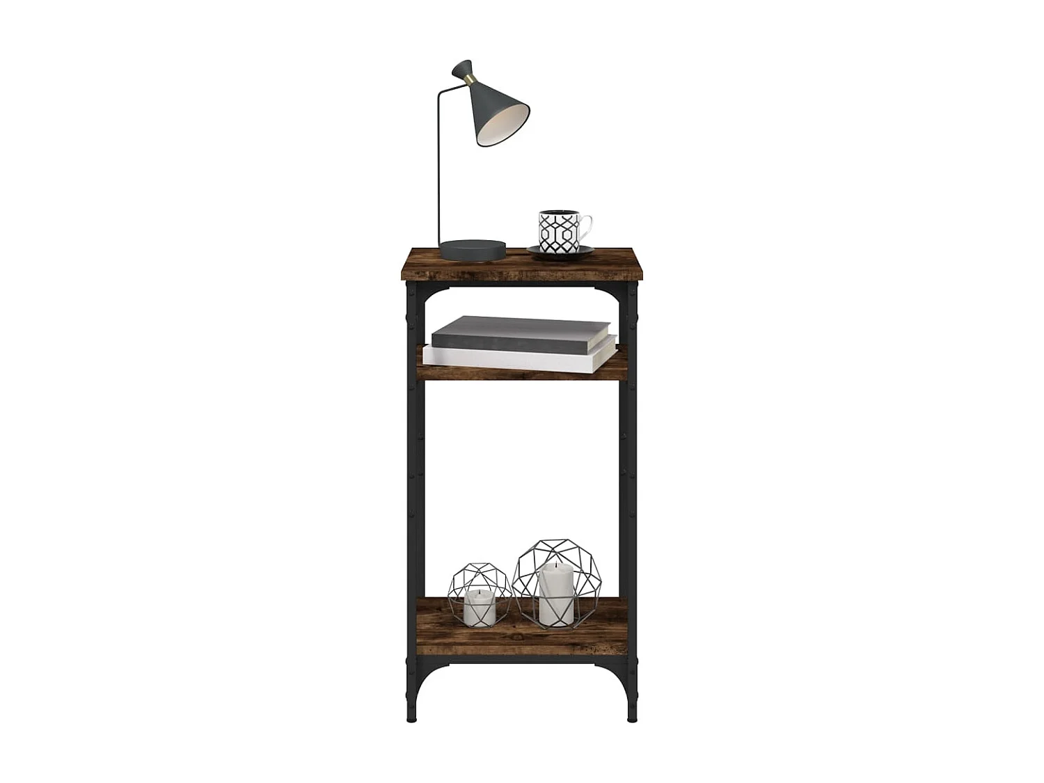 Tavolino Rovere Fumo 40x30x75 cm in Legno Multistrato