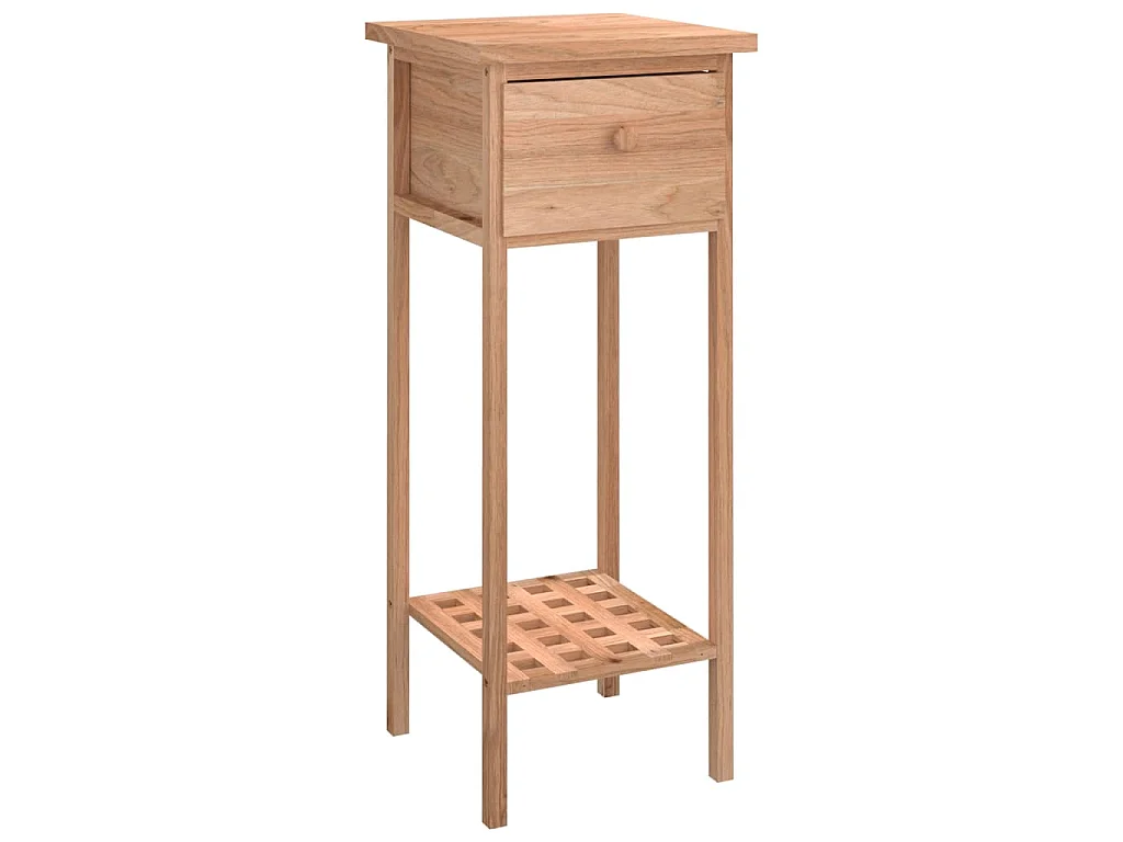 Bijzettafel met lade 25x25x60 cm walnotenhout