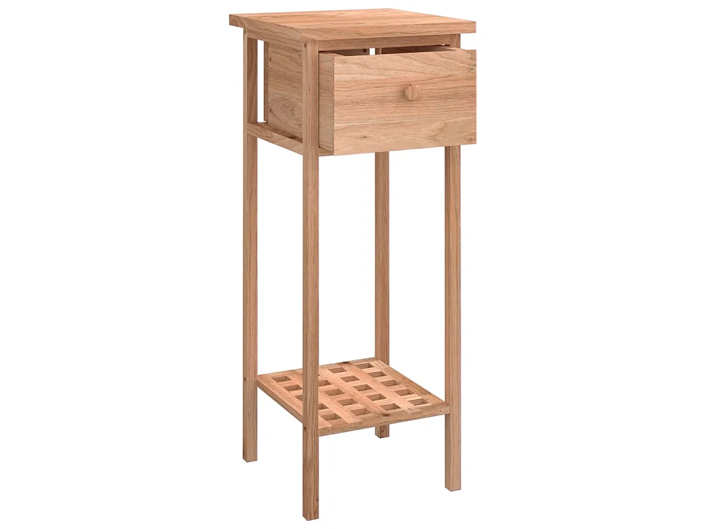 Bijzettafel met lade 25x25x60 cm walnotenhout