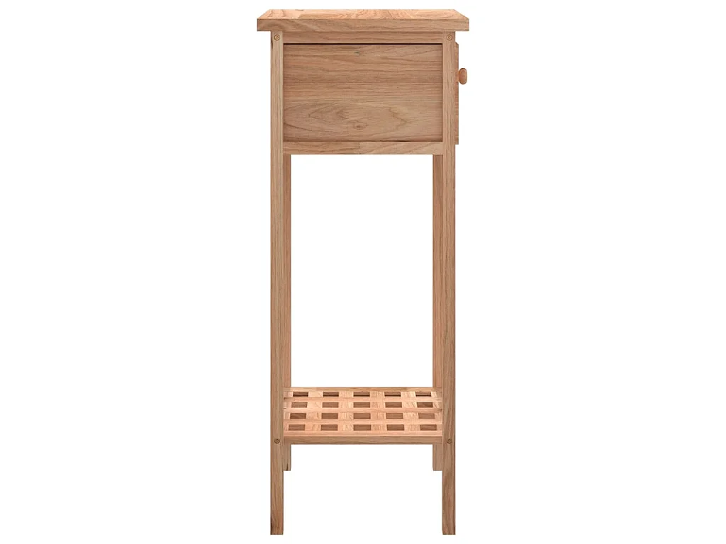 Bijzettafel met lade 25x25x60 cm walnotenhout