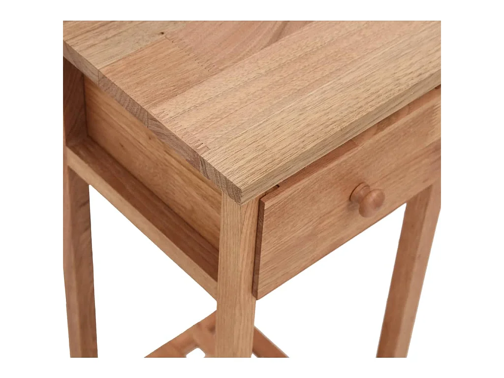 Bijzettafel met lade 25x25x60 cm walnotenhout