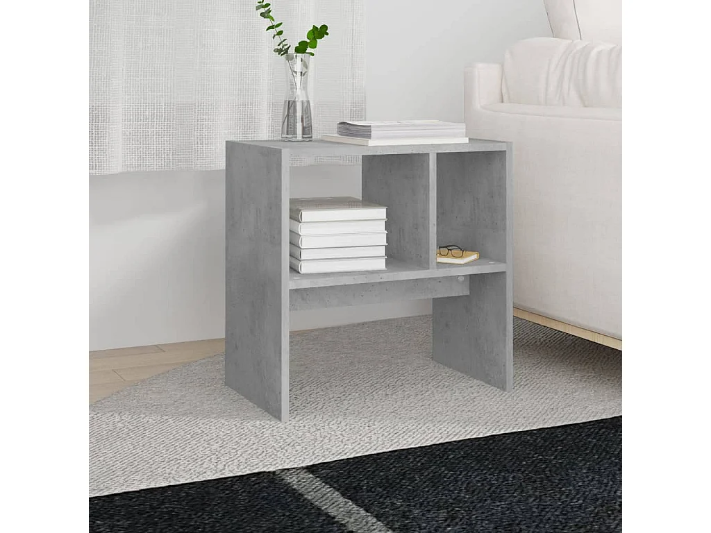 Table d'appoint Gris béton 50x30x50 cm Bois d’ingénierie