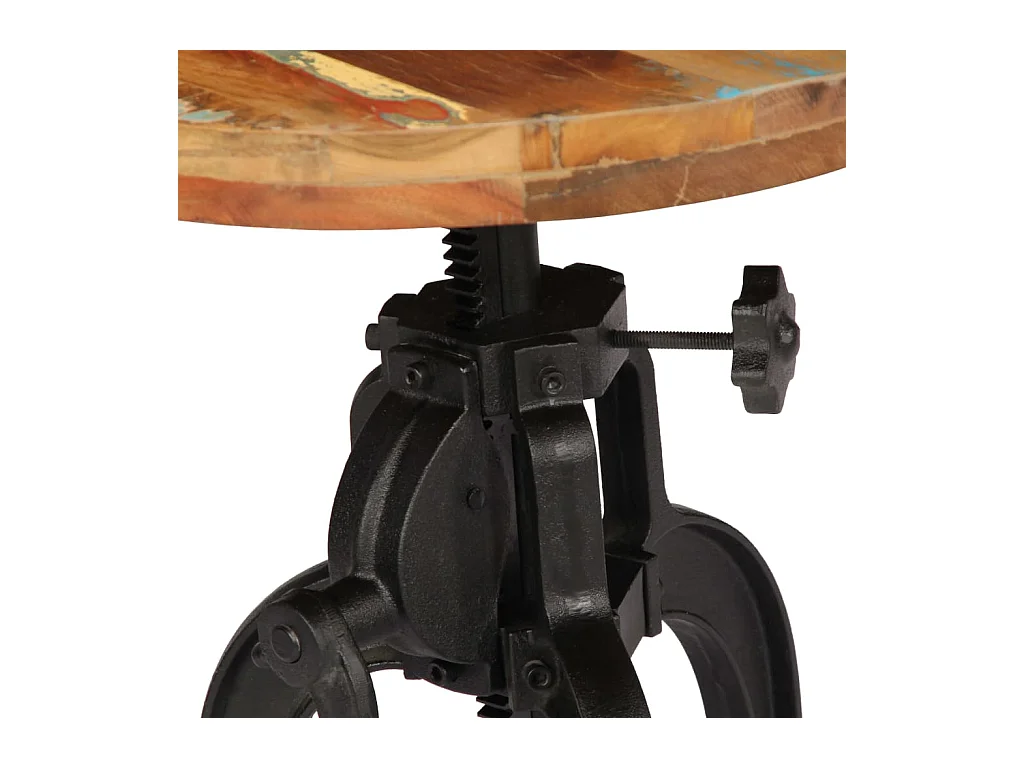 Table d'appoint 45x (45-62) cm Bois de récupération et fonte