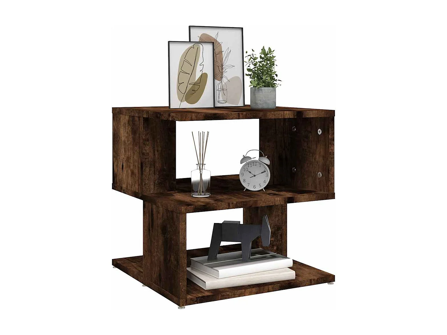 Table d'appoint Chêne fumé 40x40x40 cm Bois d'ingénierie