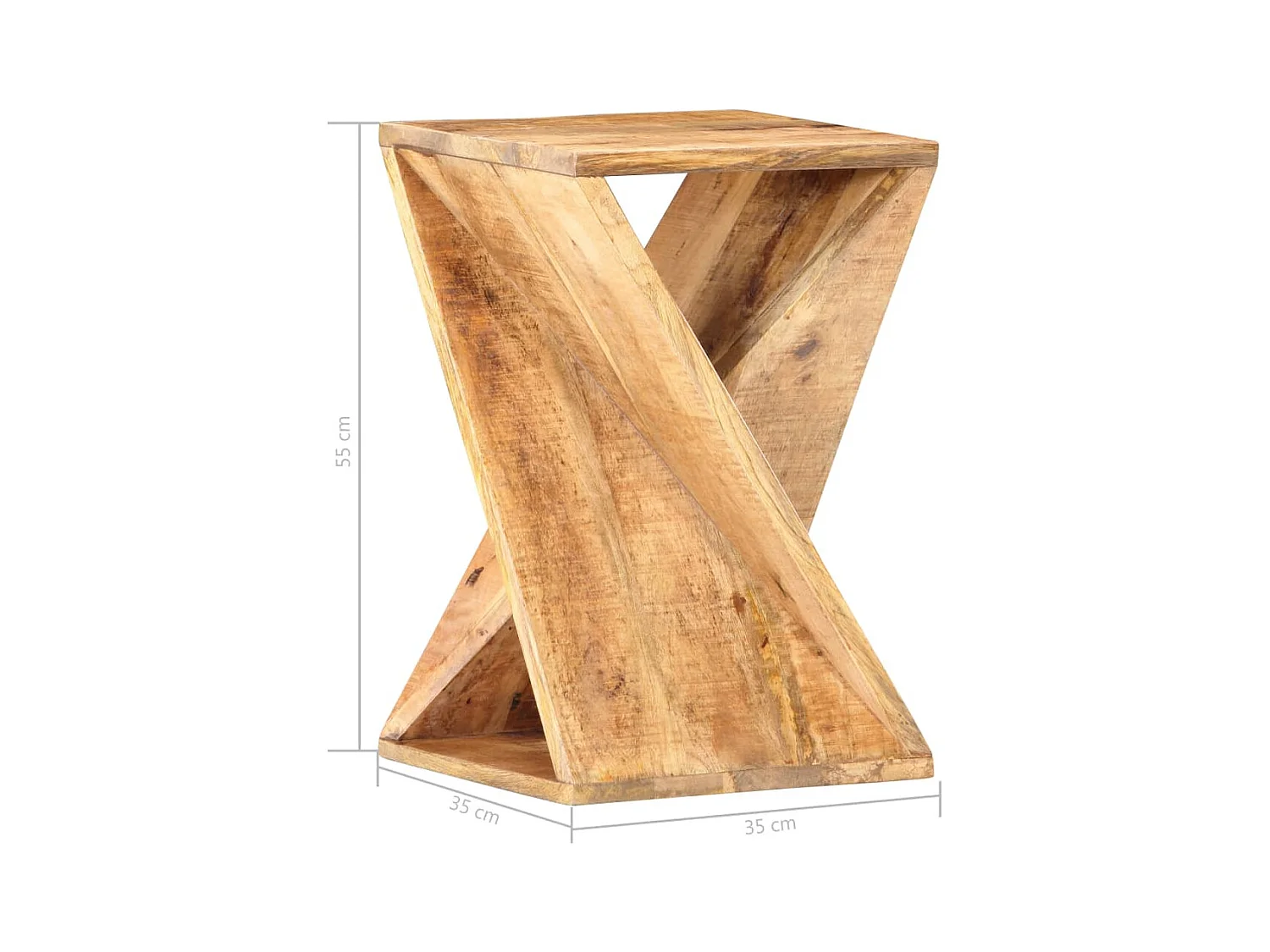 Bijzettafel 35x35x55 cm massief mangohout